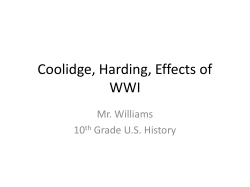 Coolidge, Harding, Effects of WWI