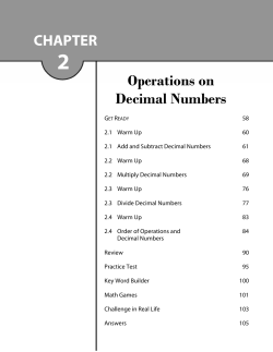 Chapter 2: Operations on Decimal Numbers