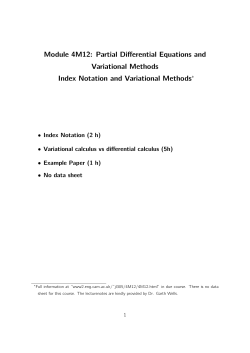Module 4M12: Partial Differential Equations and Variational