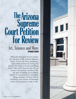 The Arizona Supreme Court Petition for Review