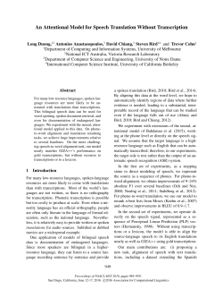 An Attentional Model for Speech Translation Without Transcription