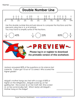 Double Number Line - Super Teacher Worksheets