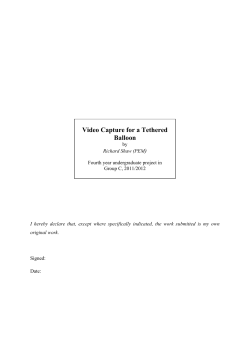 2012 Shaw, R `Video Capture for a tethered Balloon`