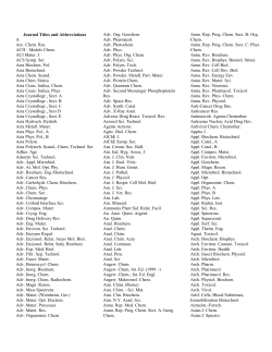 Journal Titles and Abbreviations