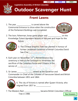 Outdoor Scavenger Hunt - Legislative Assembly of British Columbia