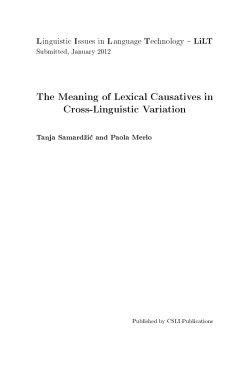 The Meaning of Lexical Causatives in Cross