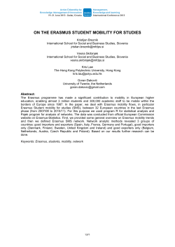 on the erasmus student mobility for studies