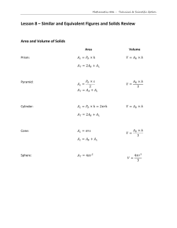 Lesson 8 &ndash; Similar and Equivalent Figures and Solids