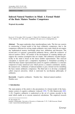 Indexed Natural Numbers in Mind: A Formal Model of the Basic