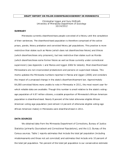 Felon Disenfranchisement in Minnesota