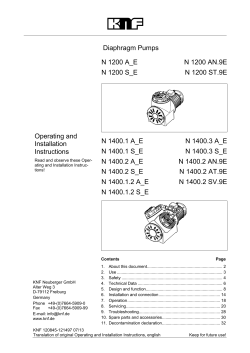 Diaphragm Pumps N 1200 A_E N 1200 S_E N 1200 AN.9E N 1200