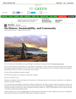On History, Sustainability, and Community