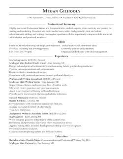 Professional Summary Skills Experience Education