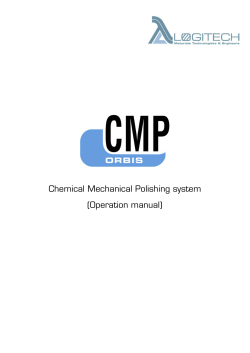 Chemical Mechanical Polishing system (Operation manual)