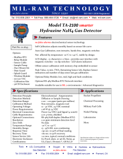 Model TA-2100 smarter Hydrazine N2H4 Gas Detector - Mil-Ram