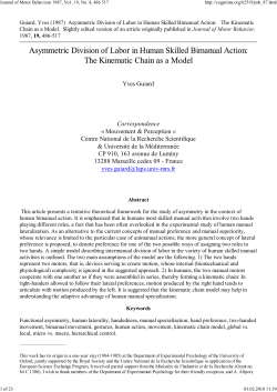 The Kinematic Chain as a Model