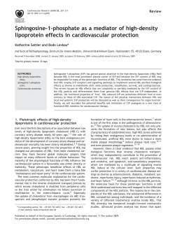 Sphingosine-1-phosphate as a mediator of high