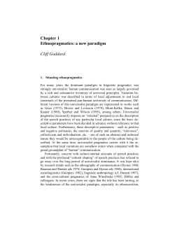 Ethnopragmatics: A new paradigm