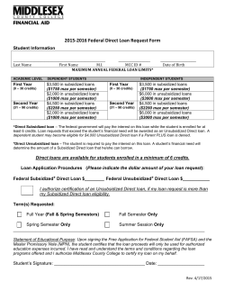 2015-2016 Federal Direct Loan Request Form