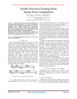 Double Precision Floating Point Square Root Computation
