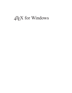 4TEX for Windows - De Nederlandstalige TeX Gebruikersgroep
