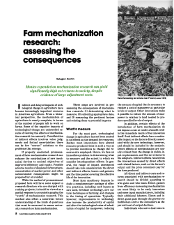 Farm mechanization assessing the consequences