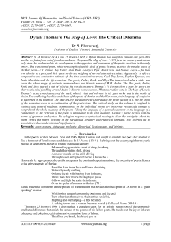 Dylan Thomas`s The Map of Love: The Critical Dilemma