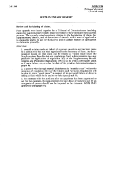 R(SB) 9/84 - Claims - Backdating [Good Cause]