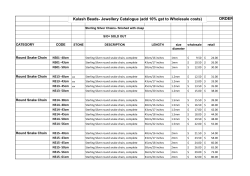 ORDER Kalash Beads- Jewellery Catalogue (add 10% gst to