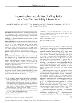 Improving Nurse-to-Patient Staffing Ratios as a Cost
