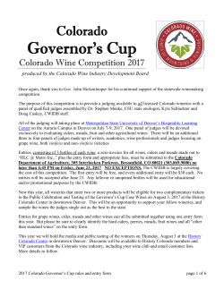 Governor`s Cup - Colorado Wine