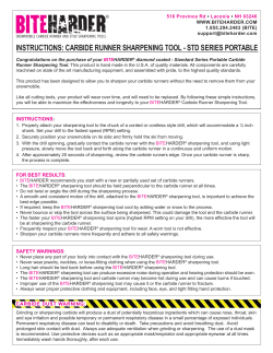instructions: carbide runner sharpening tool - std series