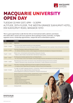 MACQUARIE UNIVERSITY OPEN DAY