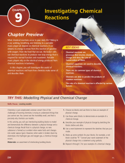 Investigating Chemical Reactions