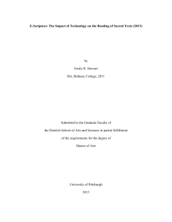 E-Scripture: The Impact of Technology on the Reading of Sacred