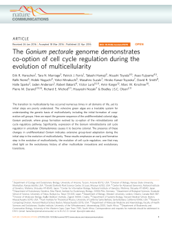 The Gonium pectorale genome demonstrates co-option of cell