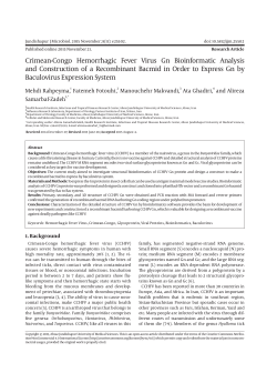 Crimean-Congo Hemorrhagic Fever Virus Gn Bioinformatic Analysis