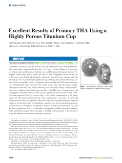 Excellent Results of Primary THA Using a Highly Porous Titanium Cup