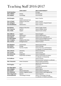 Teaching Staff 2016-17