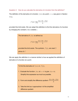 How do you calculate the derivative of a function
