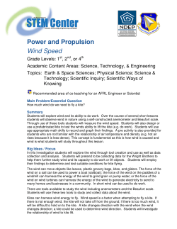Power and Propulsion Wind Speed