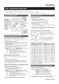 Abbreviated instruction - CITIZEN WATCH Global Network