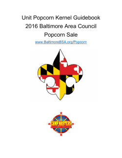 Unit Popcorn Kernel Guidebook 2016 Baltimore Area Council