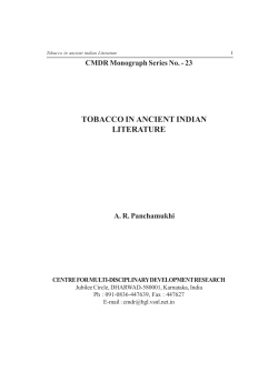 tobacco in ancient indian literature - Centre for Multi