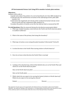 Science Lab: Using GPS to monitor tectonic plate
