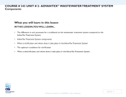 COURSE # 343 UNIT # 2: ADVANTEX® WASTEWATER