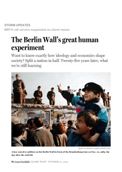 The Berlin Wall`s great human experiment - Wiwi Uni