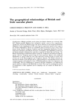 The geographical relationships of British and Irish vascular plants