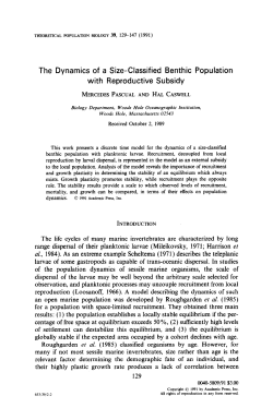 The Dynamics of a Size-Classified Benthic Population with