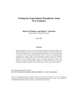 Testing the Expectations Hypothesis: Some